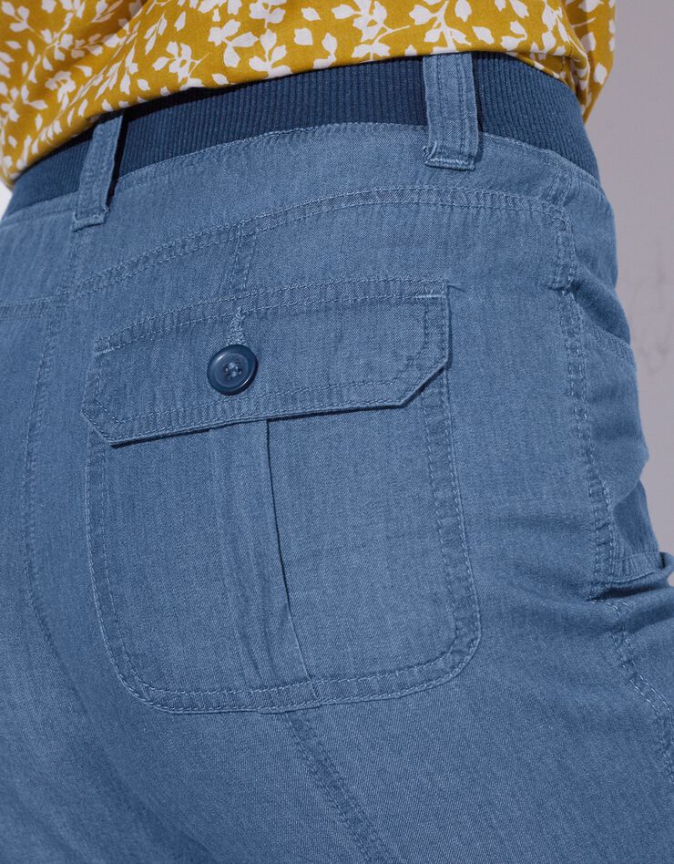 Pantacourt denim ceinture maille (stone) Pantacourt denim ceinture maille (stone)