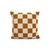 Coussin motif damier  (écru / miel)