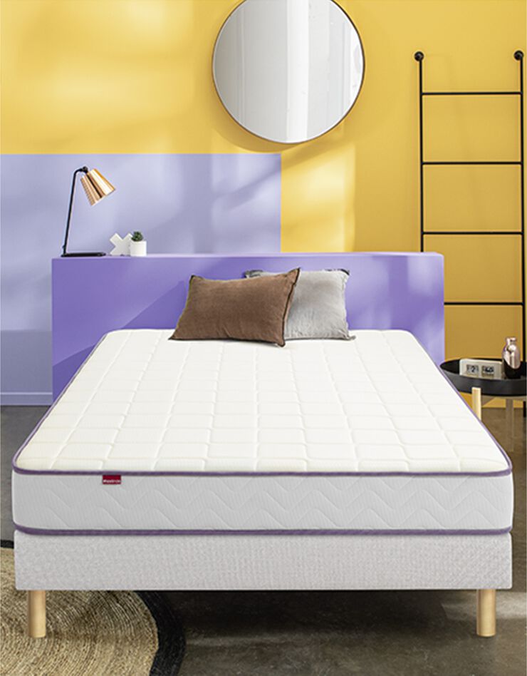 Matelas mousse Mérinos 19 cm confort très ferme (blanc)