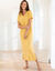 Chemise de nuit longue manches courtes unie  (jaune)