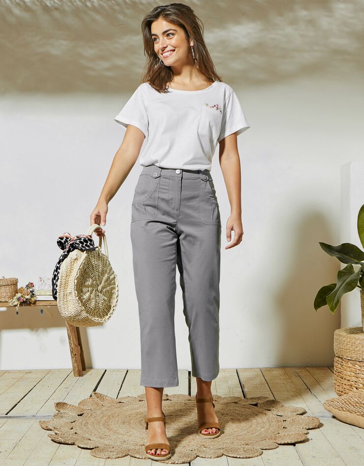 Pantacourt droit stretch (gris) Pantacourt droit stretch (gris)