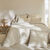 Linge de lit uni flanelle passepoil contrasté, collection "Intemporelle" (beige)