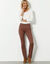 Pantalon droit "ultra confort" taille élastiquée (chocolat)