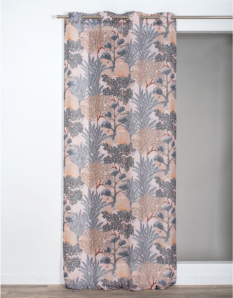 Panneau voile imprimé Savane finition oeillets (rose / bleu)