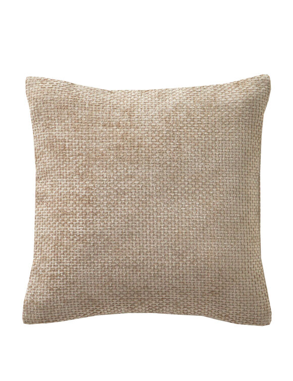 Housse de coussin unie tissage chenille - lot de 2 (sable)