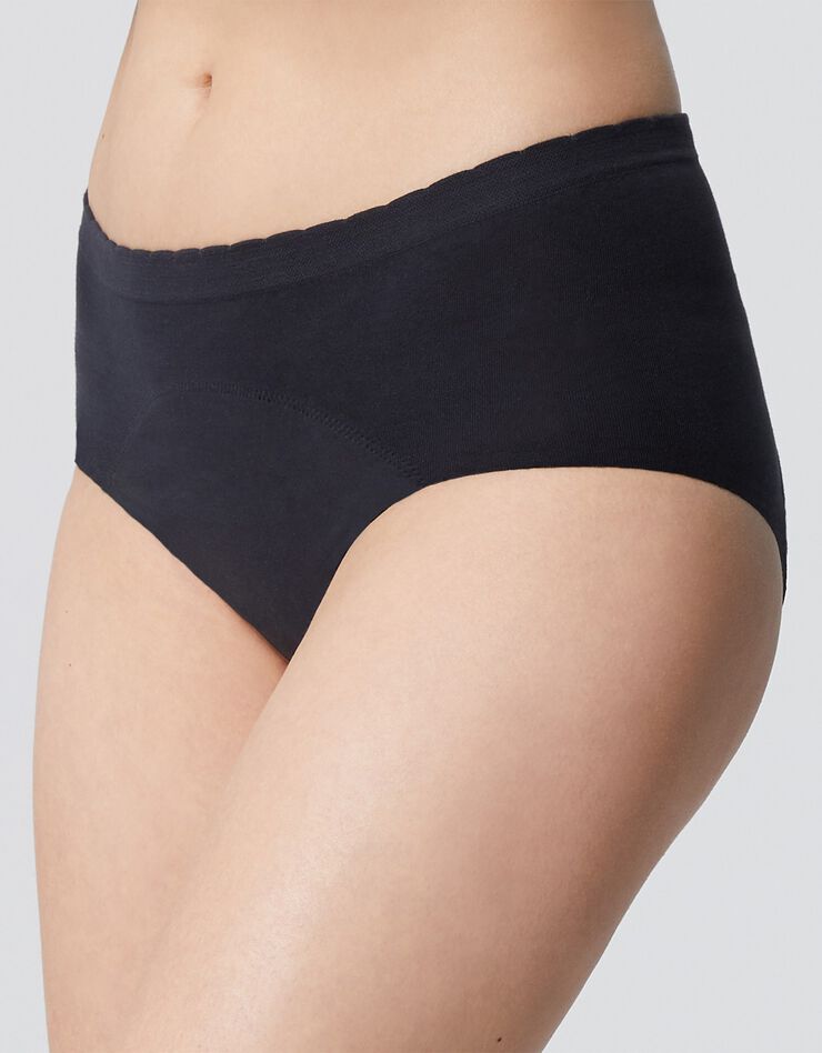 Culotte haute menstruelle Les Fleurs de Coton (noir) Culotte haute menstruelle Les Fleurs de Coton (noir)