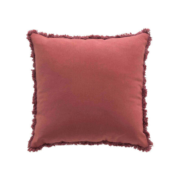 Coussin uni à franges (grenade)