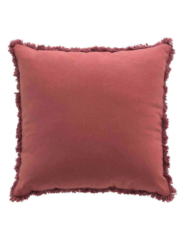 Coussin uni à franges (grenade)
