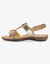 Sandales en cuir extra souple bicolores (beige)