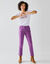 Pantalon 7/8ème fuselé uni (violet)