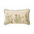 Coussin rectangulaire coton lin broderie fleurie (vert / parme)