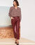 Pantalon fuselé 7/8ème, aspect cuir** (bordeaux)
