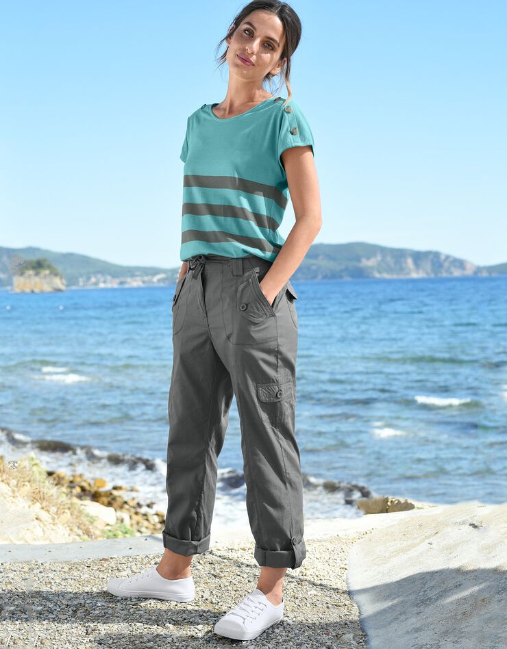 Pantalon droit battle, popeline (bronze) Pantalon droit battle, popeline (bronze)