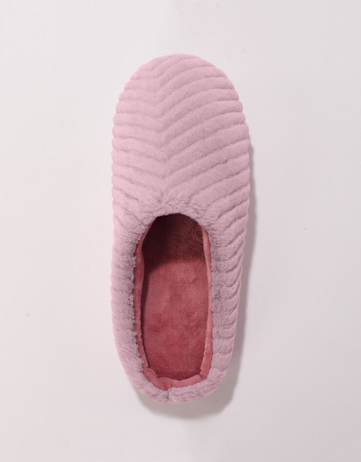 Mules en polaire plates et moelleuses (rose) Mules en polaire plates et moelleuses (rose)