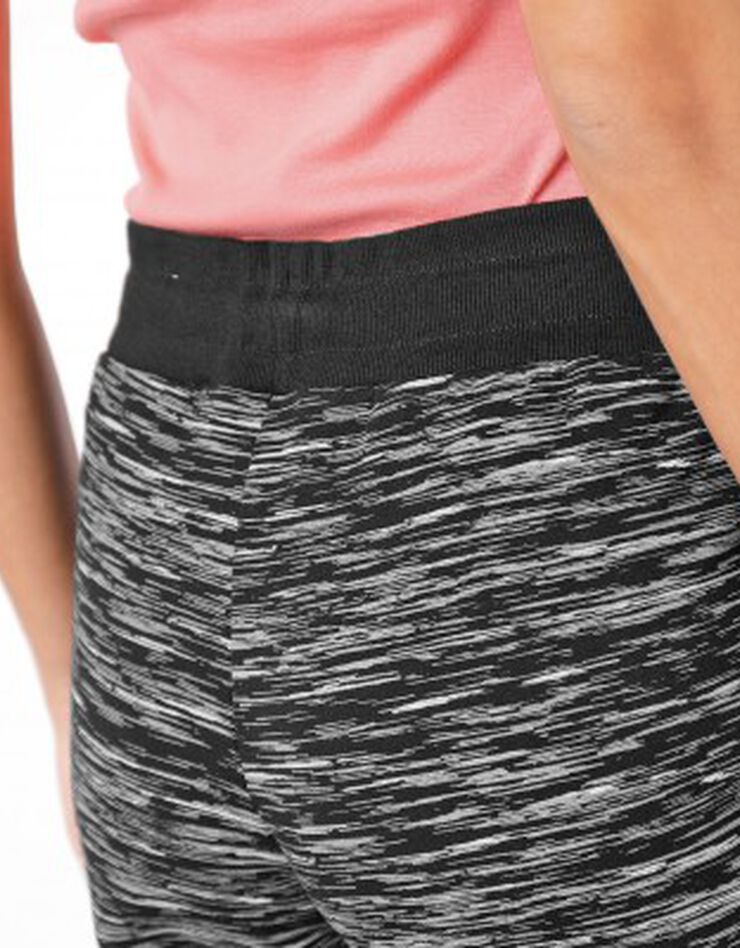 Pantalong jogging bicolore imprimé chiné (noir chiné / blanc)