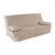 Housse canap&eacute; BZ matelass&eacute;e imprim&eacute; l&eacute;opard (taupe)