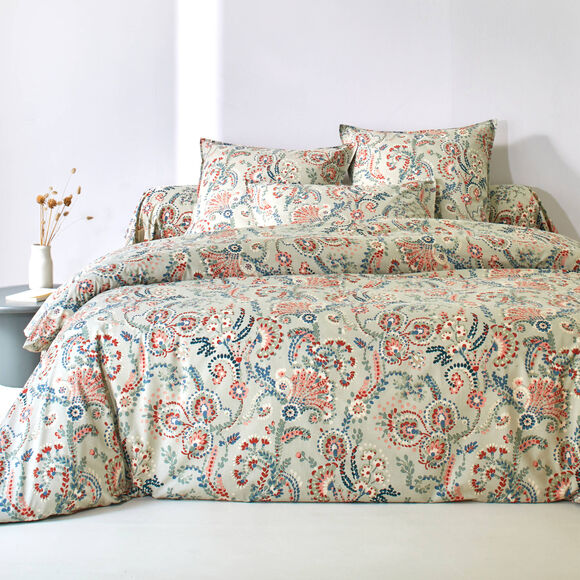 Linge de lit Comptine imprim&eacute; - coton 57 fils/cm&sup2; (bleu gris&eacute;)