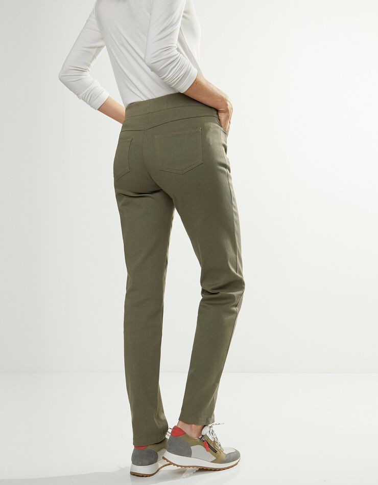 Pantalon droit "ultra confort" taille élastiquée (kaki) Pantalon droit "ultra confort" taille élastiquée (kaki)