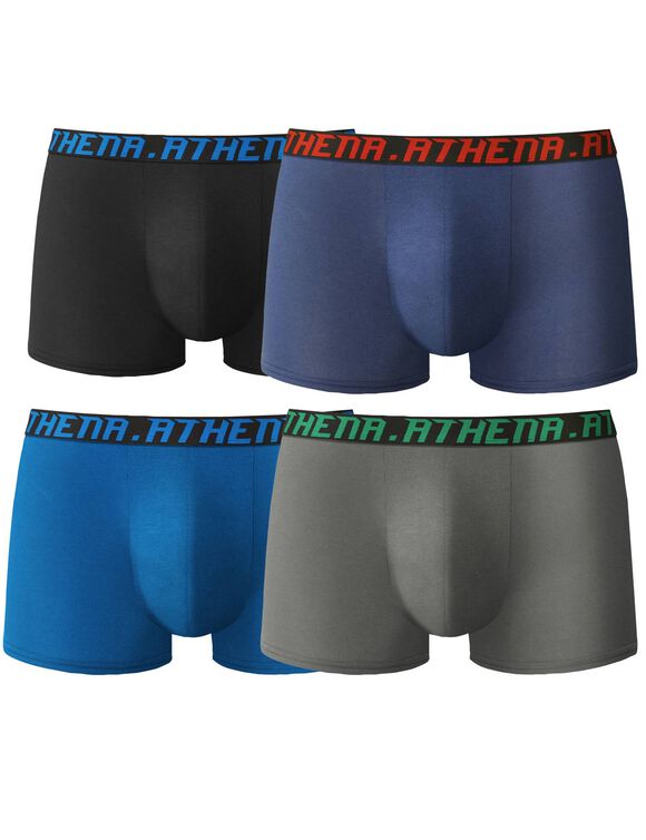 Lot de 4 boxers My Petit Prix Athena&reg; (noir + marine + bleu)
