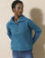 Pull col camionneur, maille anglaise toucher doux (bleu prusse)