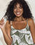 Robe en maille, imprimé tropical (vert / écru)