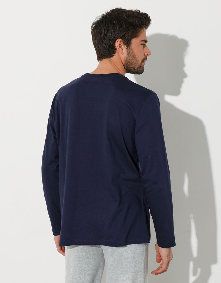 Tee-shirt de pyjama manches longues imprimé (marine) Tee-shirt de pyjama manches longues imprimé (marine)