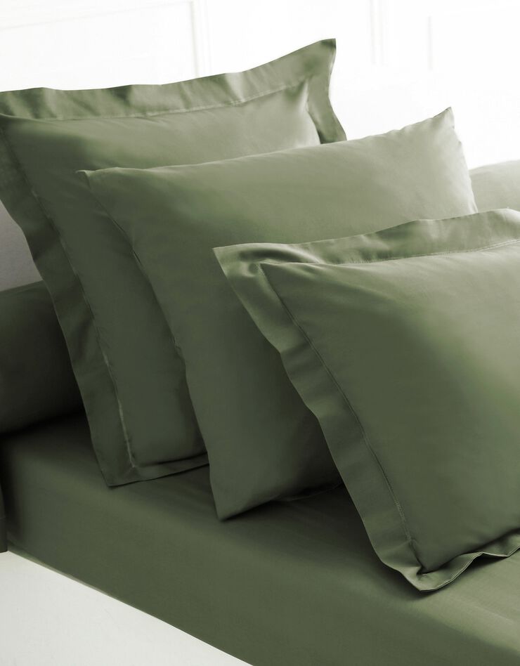 Drap-housse uni coton bonnet 32 cm (eucalyptus)