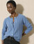Gilet maille effet rayures (bleu jean)