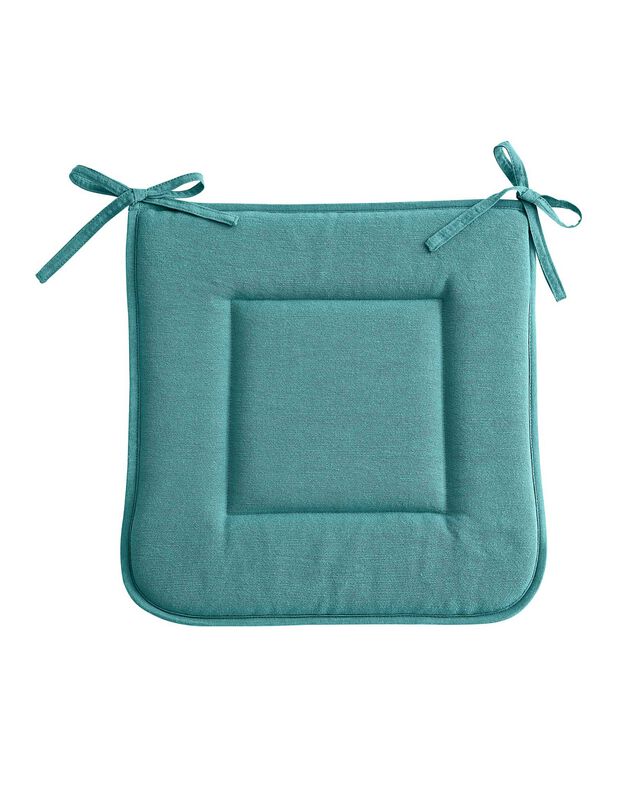 Galette de chaise carrée (bleu canard)