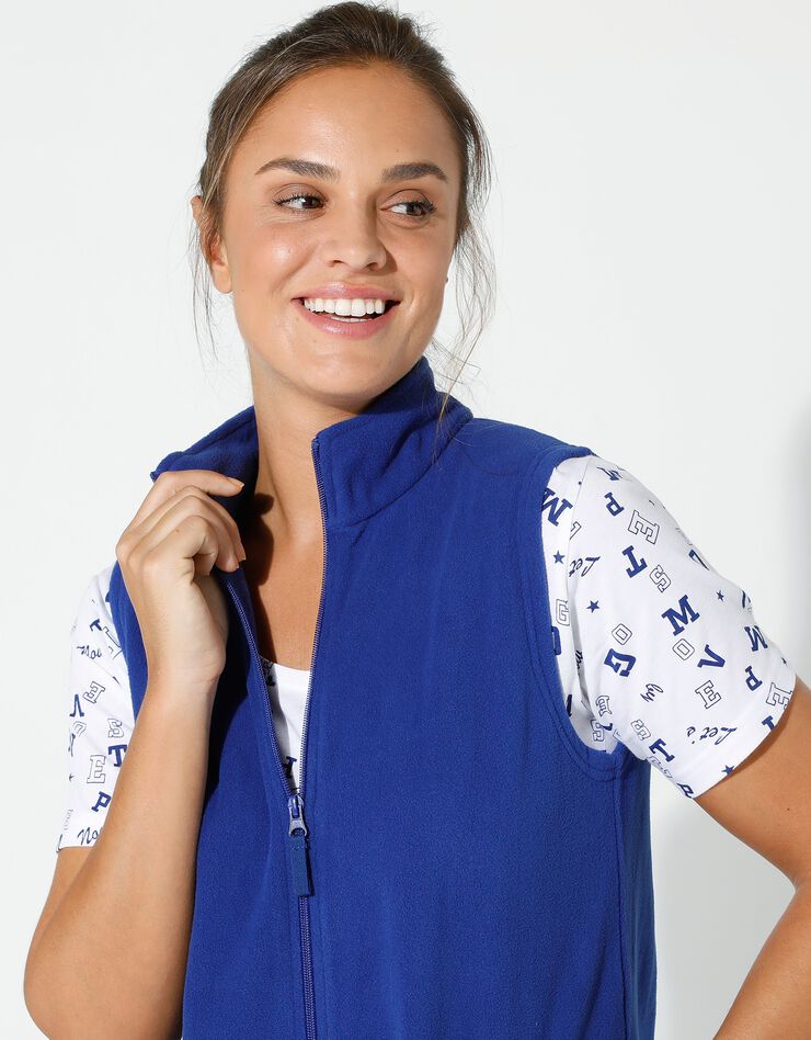 Veste polaire zippée sans manches (bleu dur) Veste polaire zippée sans manches (bleu dur)