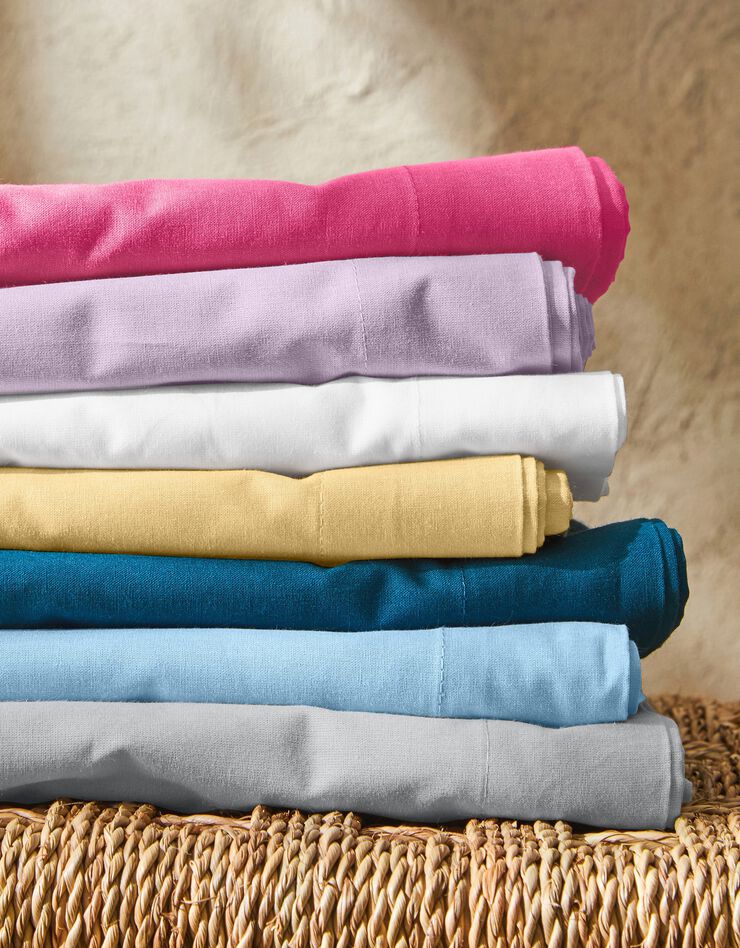 Linge de lit uni - coton bio (rose)