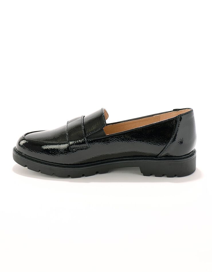 Mocassins vernis à semelle crantée (noir) Mocassins vernis à semelle crantée (noir)