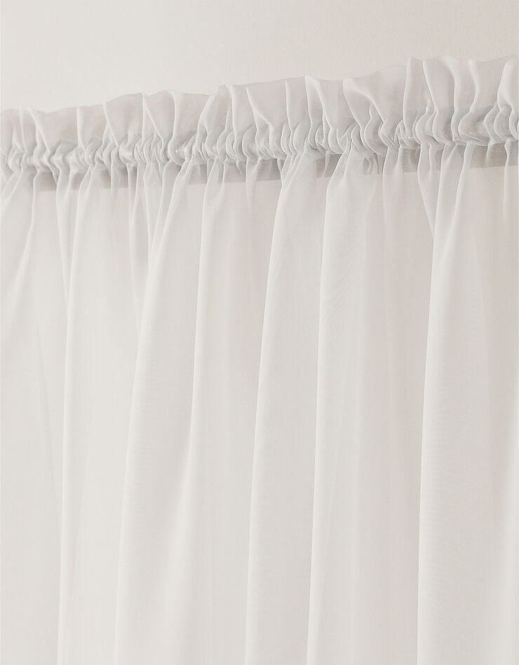 Panneau voile uni finition galon fronceur (blanc)