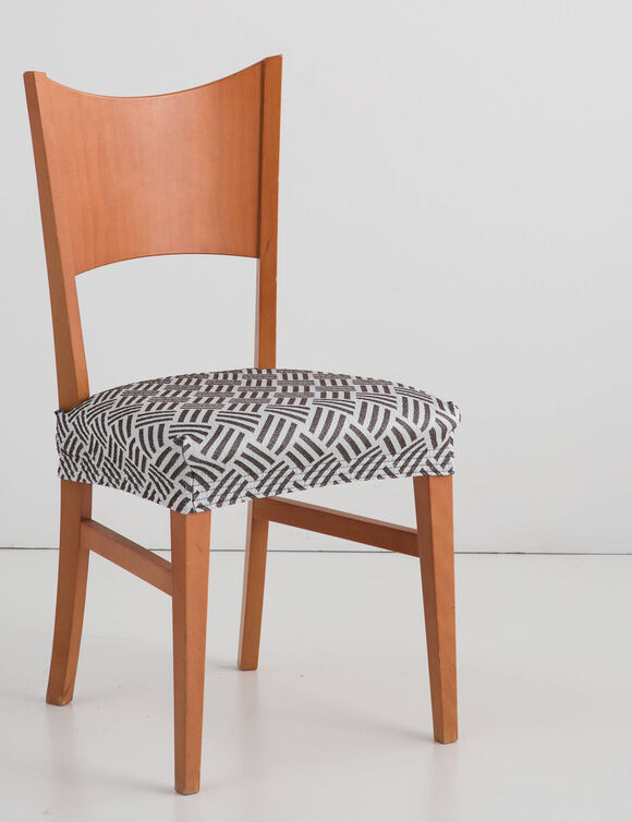 Housse assise de chaise "Valeria" (chocolat / blanc)