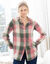 Chemise longue grands carreaux, flanelle (rose / vert)