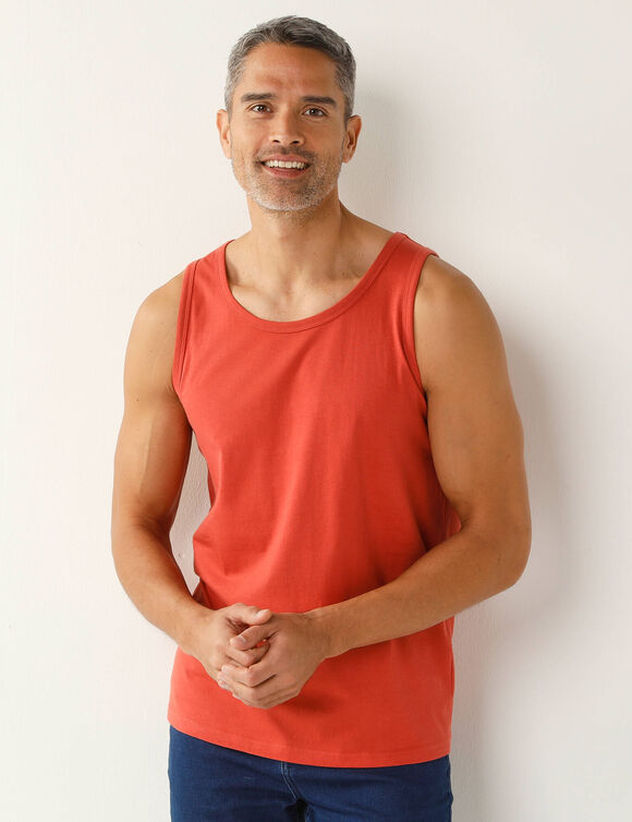 Débardeur uni col rond - lot de 3  (corail + vert sauge + kaki)