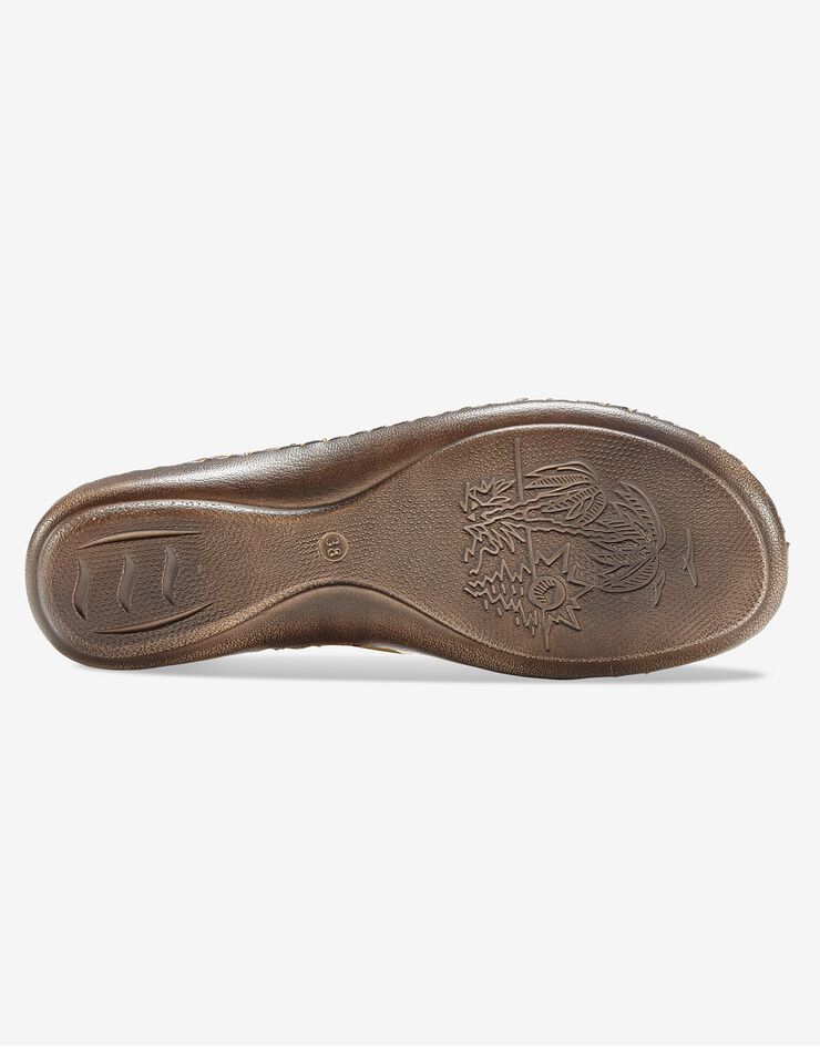 Sandales bicolores en cuir extra souple - beige (beige)