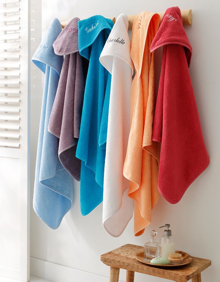 Cape de bain bébé personnalisable (bleuet)