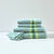 Collection serviettes de bain 420 gr/m&sup2; liteau rayures bayad&egrave;res (vert d'eau)