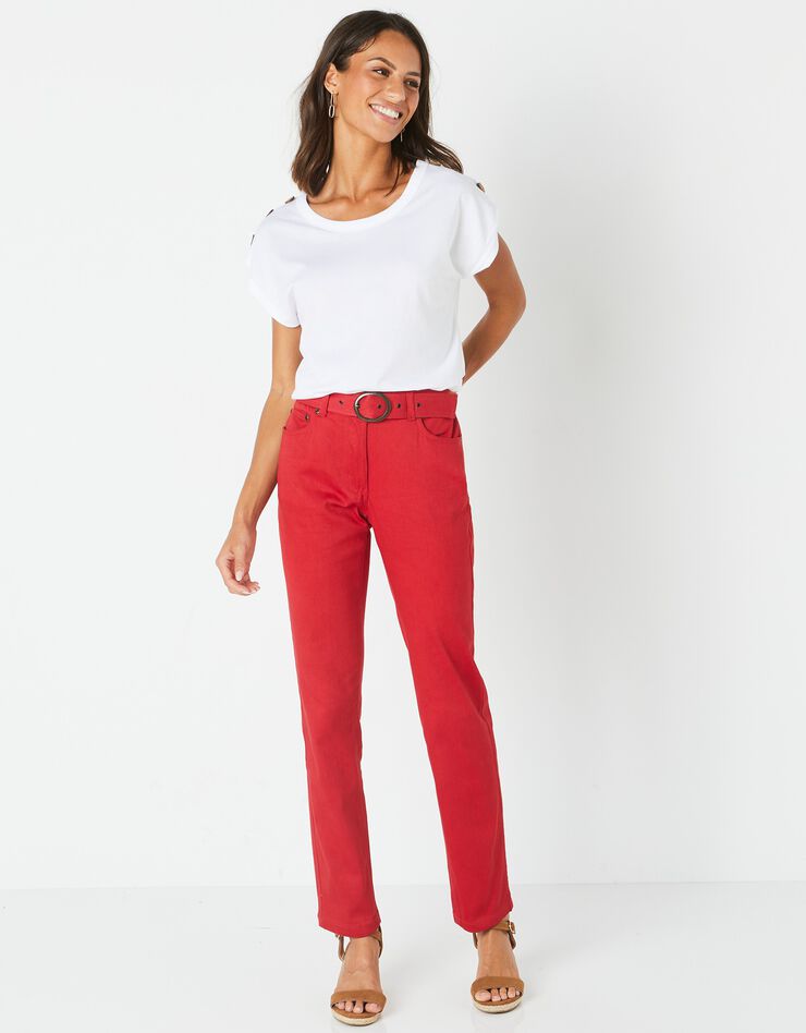 Pantalon droit spécial petites (cerise) Pantalon droit spécial petites (cerise)