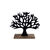 Arbre de vie métal, support bois (noir/naturel)