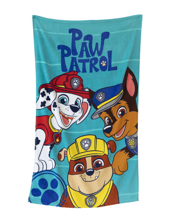 Drap de bain enfant Pat'Patrouille &eacute;ponge et velours coton - 320g/m2 (bleu)