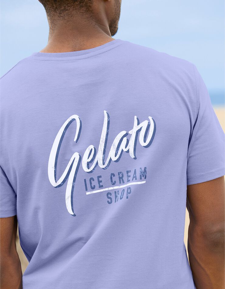 Tee-shirt motif placé devant et dos (mauve) Tee-shirt motif placé devant et dos (mauve)