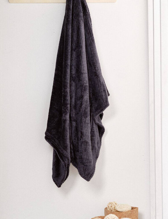 Plaid polaire nid d'abeille (gris anthracite)