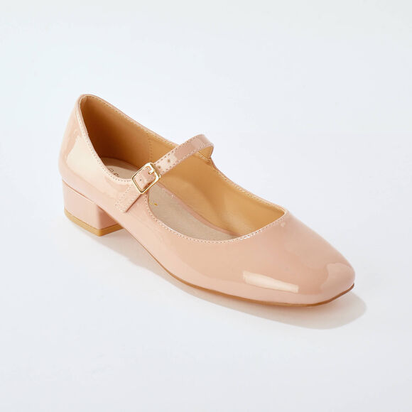 Babies vernies &agrave; talon (nude)