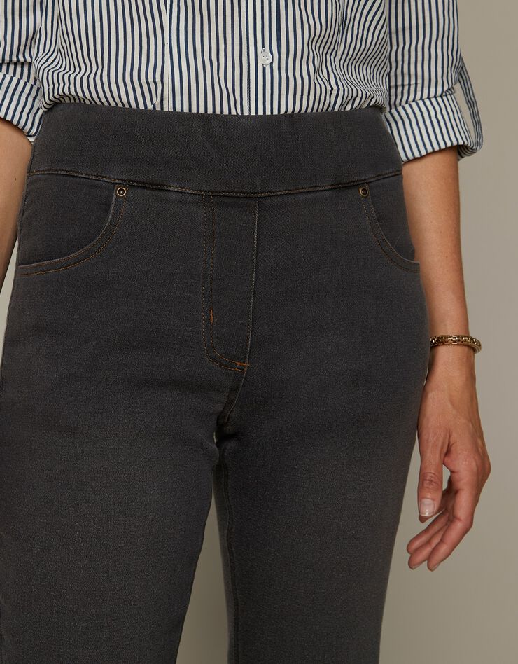 Jean bootcut ultra stretch, maille effet jean (gris) Jean bootcut ultra stretch, maille effet jean (gris)