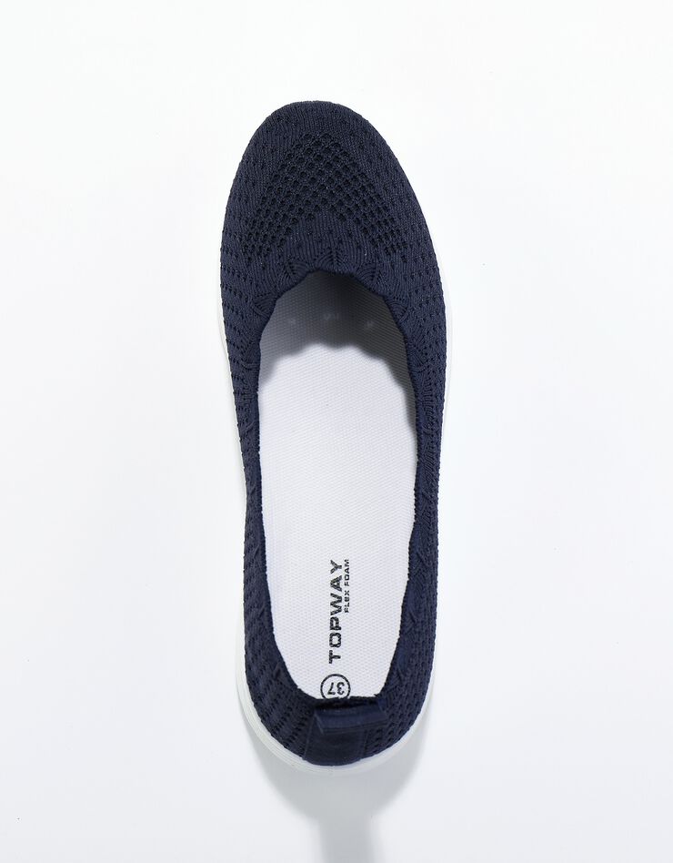 Ballerines mesh respirant semelle blanche (marine)