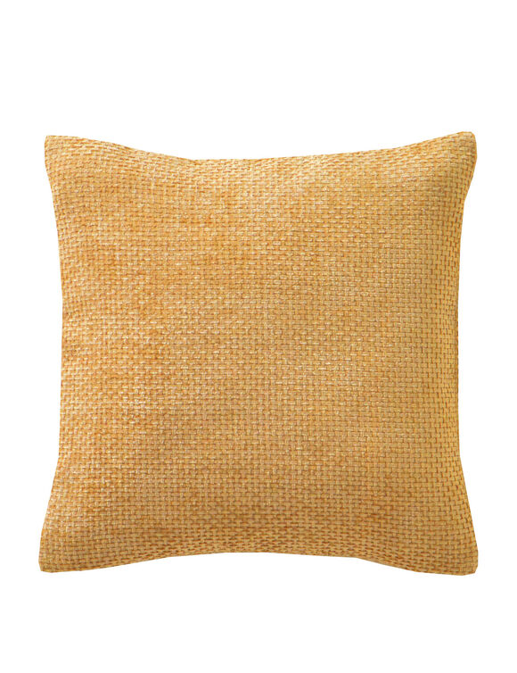 Housse de coussin unie tissage chenille - lot de 2 (jaune)