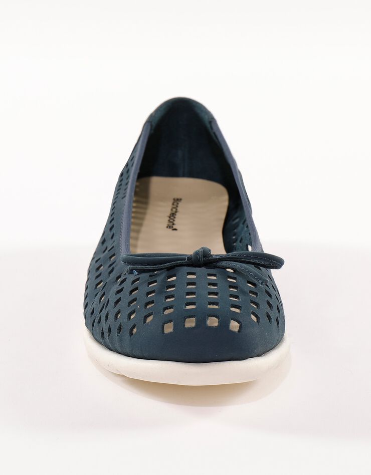 Ballerines compensées cuir ajouré - marine (marine) Ballerines compensées cuir ajouré - marine (marine)