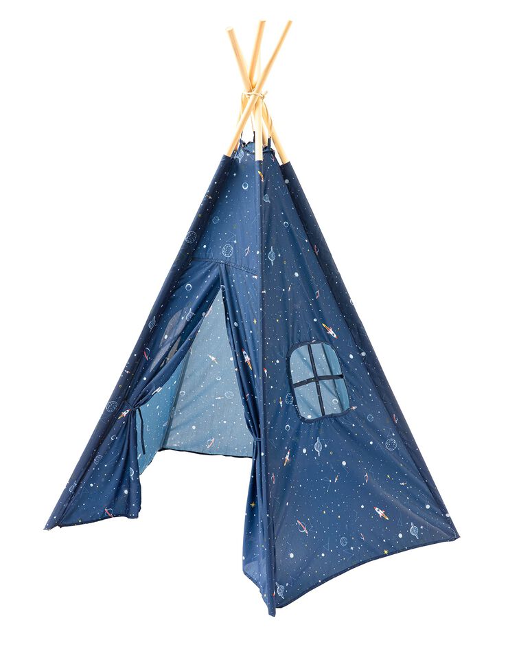 Tipi enfant imprimé étoiles fusées (bleu) Tipi enfant imprimé étoiles fusées (bleu)